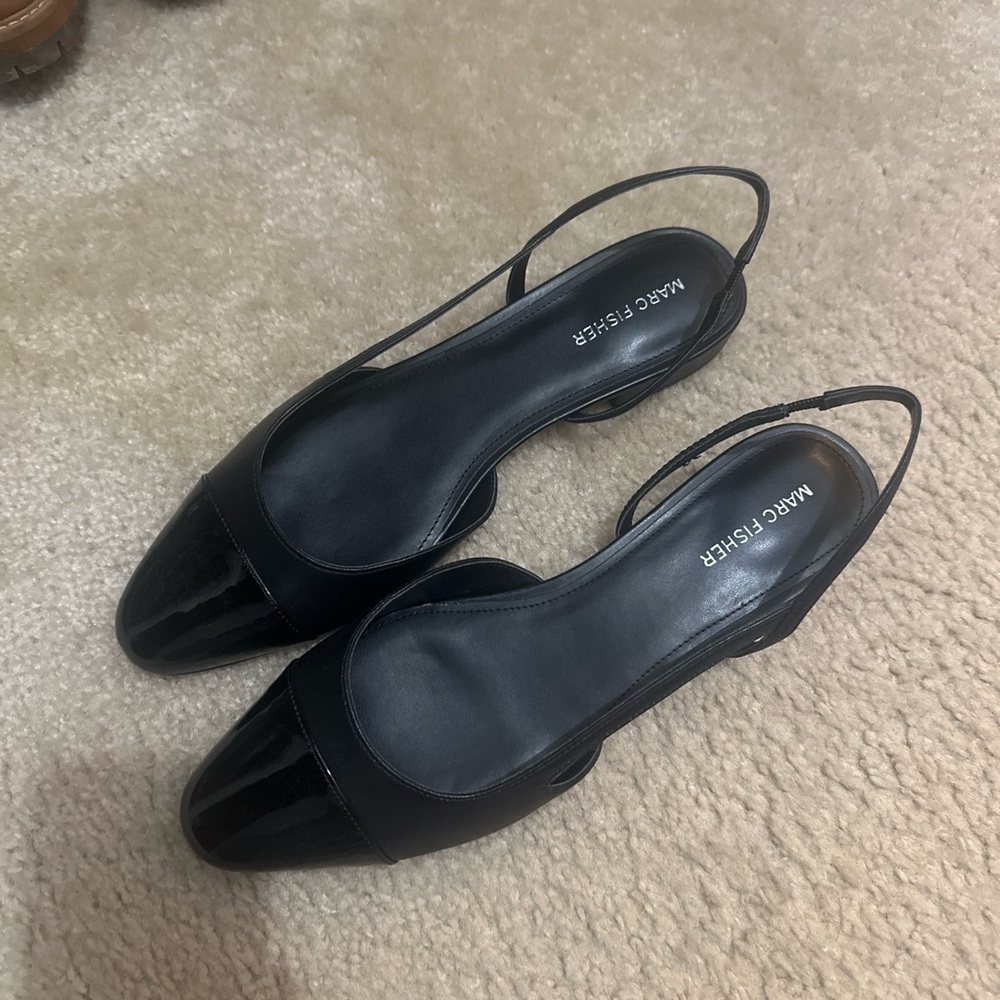 Marc Fisher Black Slingback Heels
